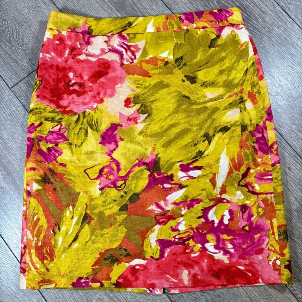 J. Crew Vibrant Floral Pencil Skirt